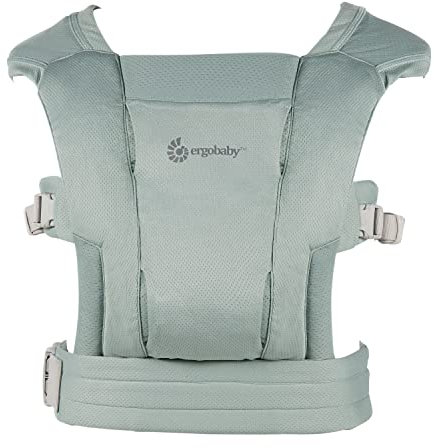 Ergobaby Embrace Soft Air Mesh Babytrage für Neugeborene ab Geburt, 2-Positionen Bauchtrage Baby Tragetasche Ergonomisch, Sage