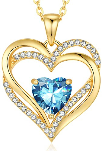 CDE Kette Damen Herzkette 925 Sterling Silber Geburtsstein Halsketten Schmuck Herz Anhänger Weihnachten Valentinstag Muttertags Geschenk Hochzeit Jubiläum Geburtstag Frau Freundin Mama | Geschenk für Weihnachten Valentinstag Muttertags Geschenk Hochzeit Jubiläum Geburtstag Frau Freundin Mama