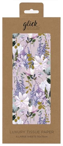 Glick Luxury Gift Wrap - Tissue Paper Buddleia, Lilac Multi