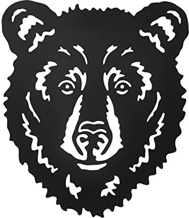 Hokfirm Bär Metall-Wandskulptur, Bär-Silhouette, Wanddekoration, Metall-Tier-Wandskulptur, geeignet für drinnen und draußen