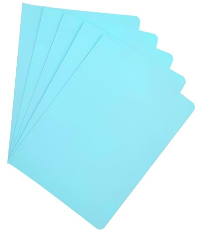 Raylu Paper® - Förpackning med 25 undermappar för dokumentkartong, med fastenerhål och levande färger. 200g tjocka kraftkartonger (Blå, Folio)