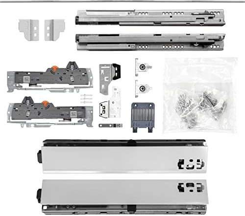BLUM Schubladenschienen TANDEM SET; Zargenhöhe 68mm, mit TIP-ON BLUMOTION Einheit, 30kg, NL500mm, grau, bis max. KB1400mm