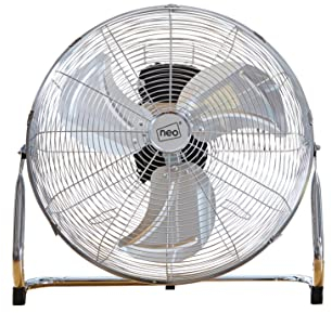 Neo High Velocity Quiet Portable Steel Metal Floor Standing Freestanding Industrial Gym Cooling Fan 3 Speeds (12 Inch)