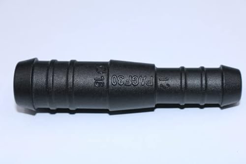 1, 2, 3, 5 oder 10 Schlauchverbinder 16 mm auf 12 mm gerade reduziert PA GF30 schwarz (5)
