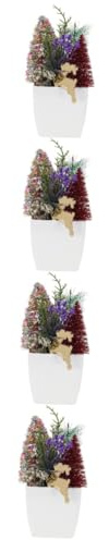 IMIKEYA 4pcs Tabletop Christmas Tree Pine Frost Decor Bottle Brush Tree Home Decor Xmas Centerpiece