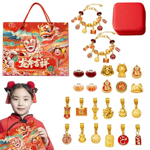 Ristyur Adventsarmband – 2024 Adventskalender Charm Armband Making Kit – Schmuck Adventskalender Armband Making Kit Chinesisch für Mädchen