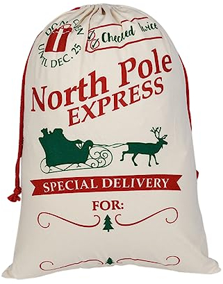 KOMBIUDA Weihnachtsgeschenktüte Mit Stoffgeschenktüte Groß Canvas-tasche Für Präsente Mit Kordelzug Zum Schließen Für Viele