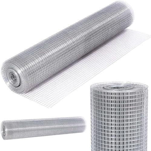 Galvanised Steel Welded Chicken Coop Mesh Wire Rabbit Pet Fence Plant Netting 900 & 1100mm Square In Different Sizes (1” Square 15 Metre x 900mm Roll)