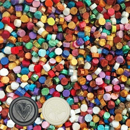 Wachs Achteckig Wachssiegel Stempel, 500 Stück siegelwachs Perlen, für Vintage Siegellack und Brief, Einladungen, Karten, Paket Geschenk (gemischte Farben)