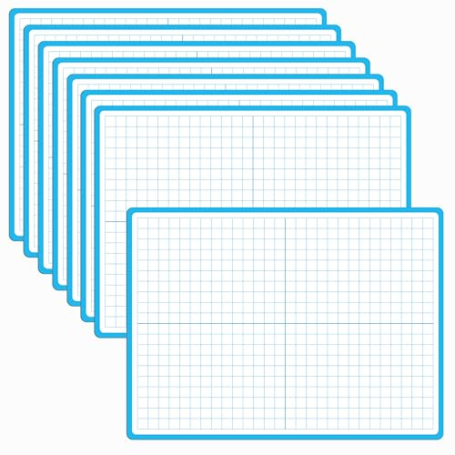 8 Tableaux Blancs Effaçables à Sec avec Graphique d'Axes XY, Tableau Blanc Double Face Inscriptible et Effaçable pour l'Apprentissage des Mathématiques pour Enfants, Étudiants, Salle de Classe