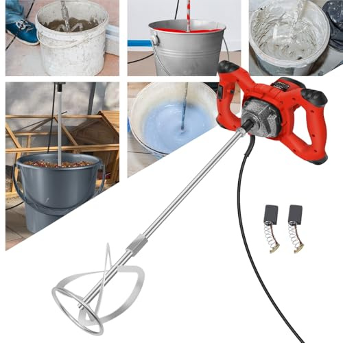 Malaxeur Électrique 2600W Mélangeur de Ciment à 6 Vitesses Mélangeur de Plâtre Mélangeur de Peinture Malaxeur Mortier Colle,pour Mélanger le Fourrage/Plâtre/Peinture/Mortier/Ciment/Béton