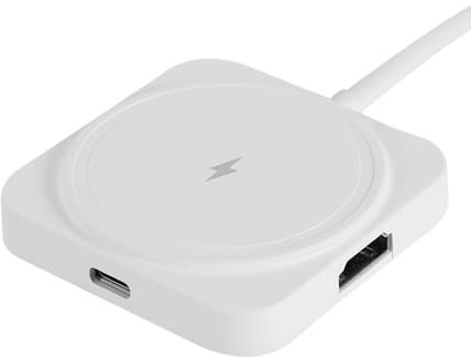 Docking Station USB C con ricarica wireless magnetica, hub multifunzione portatile 5 in 1, docking station 4K, HDMI 100 W PD, 2 USB 3.0, per MacBook/Dell/HP/Lenovo Notebook Windows Surface