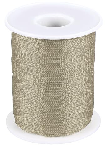 PATIKIL 1mm x 393feet Nylon String for Bracelets Braided Nylon Cord Nylon Thread for Wind Chime Beading Necklaces Blinds DIY Craft Jewelry Making, Khaki