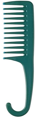 Conair Detangle & Smooth Shower Comb with Hook, Detangler Hair Comb for Women and Men, Wide-Spaced Teeth for Any Hair Type Wet or Dry, Distributes Conditioner, Teal Green