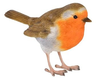 MAISONICA Robin Redbreast Bird Lifelike Ornament Statue Garden Outdoor Indoor H11cm