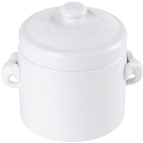 Ragoût en céramique blanche avec couvercle et bol à dessert - Bols chinois pour ramen - Bol à vapeur pour œufs - Casserole à ragoût pour oiseaux - Poêle à braiser pour tasses à soupe incluses