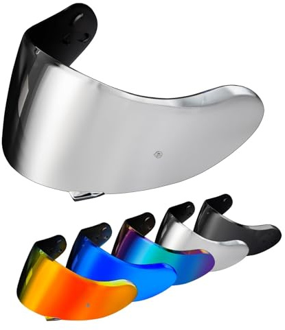 PSLER Hjälmvisir för Neotec 2-tonat visir för Shoei Neotec 2 CNS-3 motorcykel UV-skydd ansiktsskydd ersättningstillbehör (djup silverspegel)