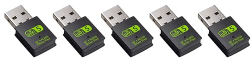 Kznifmk 5X Adattatore Bluetooth WiFi USB, Ricevitore Esterno di Rete Wireless Dual Band 600 Mbps, Dongle WiFi per PC/Laptop/Desktop