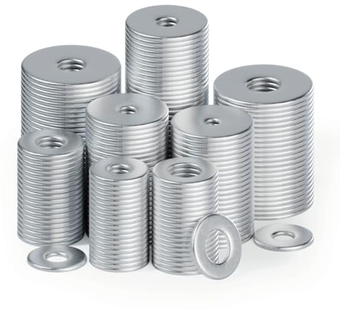 100 Stück Große Unterlegscheiben M8 Unterlegscheiben Edelstahl Beilagscheiben, Karosseriescheiben, Runde Unterlegscheibe M8 x 20mm, rostfreie Metallscheiben für Schrauben Gewindestange Muttern