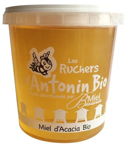 MIEL BESACIER – Miel d’Acacia Bio Doux et Liquide, Goût Floral Naturel (Pot 1kg) - Lot de 2 - vendu par Lot