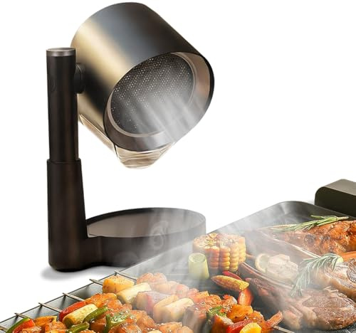 Yoicee Portable Range Hood - Detachable Aluminum Grease Filter, 3 Speed Exhaust Fan for Indoor & Outdoor RV Cooking, Compact Kitchen Ventilation for BBQ, Grilling, and Stovetop Use, Black