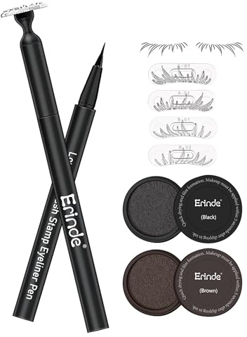 Erinde Unterwimpern Stamp, Mit 4 Magnetische Stamp & 2 Farben, Natürliche Unter Wimpern, Wasserfest & Langanhaltend Fake Lashes, Farbbeständig & Wischfest, Einfach Anzuwenden, Tragbar Wimpern Set