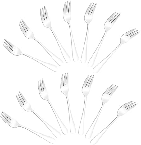 BESPORTBLE 24 pièces Fourchettes à Dessert Acier Inoxydable Fourchettes Multifonctions Petites et Résistantes pour Fruits et Gâteaux Ustensiles de Table Durables et Faciles à Nettoyer