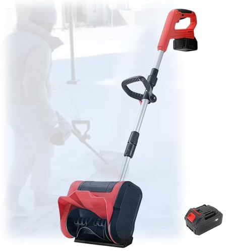 SAYEYBU Pelle Neige sans Fil, Souffleuse Neige éLectrique 30 Cm, DéNeigeuse éLectrique Pliable Batterie avec PoignéE RéGlable et PoignéE Avant, pour Terrasse et Patio,with Brush