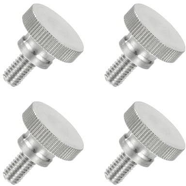 QUARKZMAN 4 Stück 304 Edelstahl Rändelschrauben M6 x 10mm, Flache Rändelschraube mit Vollgewinde, Rändelkopf Handschrauben Set für Industrie Haushalt Mechanische Teile Elektronische Geräte