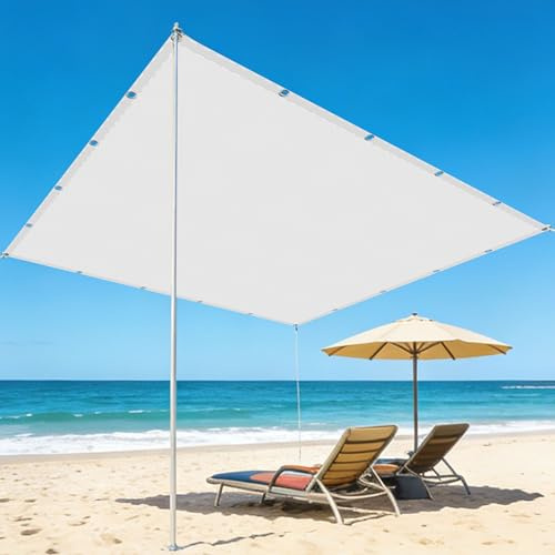 Vela Ombreggiante 4 x 8 m Protezione Solare Vela Parasole Idrorepellente e Antivento per Esterno, Giardino, Terrazzo, Balcone, Patio, Bianco