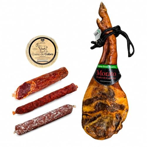 LOTE GOURMET de Paleta Gran Reserva Bodega 4kg + Lomo Curado + Chorizo Ibérico Vela + Salchichón Ibérico Vela + Queso Curado de Oveja | Regalo Gourmet