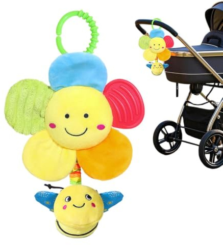 Juguetes de caricaturas de animales de animales, juguetes de sonajeros colgables de cunas | Móvil colgable con colores de alto contraste | Casa de viento móvil de la cuna para niñas, niños, niños