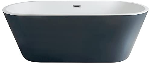 Milano Altcar Stone Grey 1695mm x 750mm Double Ended Freestanding Oval Bath