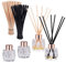 Fentar 4-Pack Empty Diffuser Bottles with 100pcs Reed Diffuser Sticks (50 Black and 50 Beige), Elegant Glass Essential Oil Holder, Reed Diffusers Bottle with Scent Fragrance Stick for Home & Office