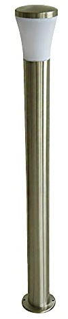 Dapo Hochwertige Edelstahl Außen-Steh-Wege-Leuchte-Lampe SIEGEN Kunststoff-Schirm weiß 1x E27 H: 100cm D:12cm IP44 Gartenbeleuchtung (Stehleuchte)