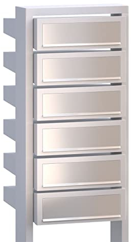 Briefkastenanlage, Design Briefkasten Stairs for Six in Weiß mit Edelstahlklappe - Bravios in Weiß mit Edelstahl