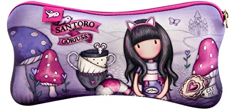 Trousse d'écolier Gorjuss Cheshire cat Violet (22 x 11.3 x 1 cm)
