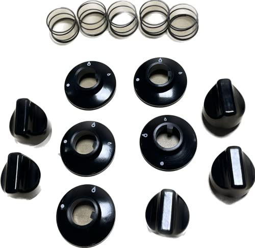 COMPATIBILI CON ARISTON INDESIT SET manopole di ricambio + borchiette molle incluse kit 5 pezzi foro innesto 7 mm PER PIANO COTTURA A GAS non idonee per altri modelli