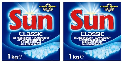 Sun Classic - Sale rigenerante, 1 kg, detergente per lavastoviglie, confezione da 2