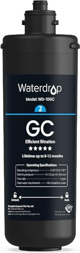 Waterdrop 10GC Filtre de Rechange pour Systèmes Sous Évier TSA & TSB | Réduit Efficacement Chlore, Goût & Odeurs, Métaux Lourds, Remplacement 3 s, Durée de Vie Jusqu’à 12 Mois