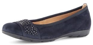 Gabor Damen Klassische Ballerinas, Frauen Flats,Abendschuhe,Slip-ons,klassisch elegant,Ballerinen,Pumps,Halbschuhe,flach,Atlantik,38 EU / 5 UK