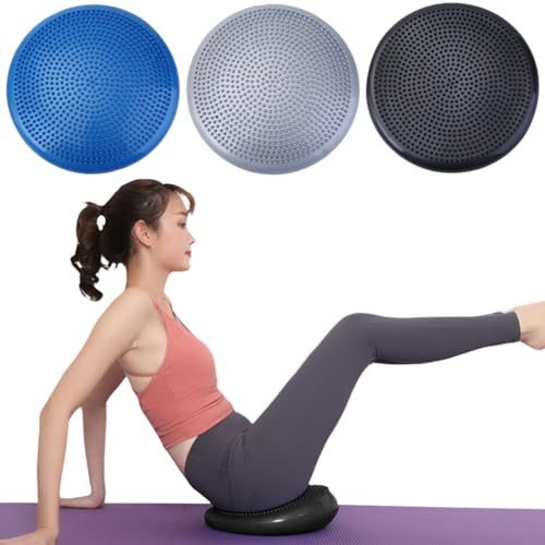 JUCHRZEY Massageball Balance Disc PVC Anti-Burst aufblasbares Pad for Core-Workout (blau)