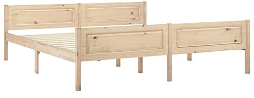 Hoch Bett Bed Frame Gästebett Jugendbett - Massivholzbett Kiefer 180x200 cm für Schlafsaal Schlafzimmer Gästezimmer Hotel
