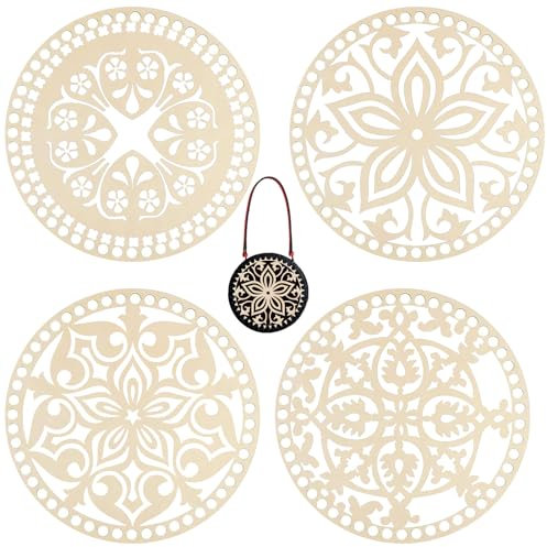 DERJDISF Cestino per Uncinetto Fonduta - Versatile Base di Legno per Decorazioni, Ideale per Filati per Borse all'Uncinetto e Rete per Borse all'Uncinetto