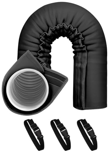 Funda Para Manguera De Aire Acondicionado | Cubierta Aislante Portátil para Manguera de AC,Lavable Plegable Reducción de Calor con 3 Correas Ajustables para Ventana Interiores Hotel