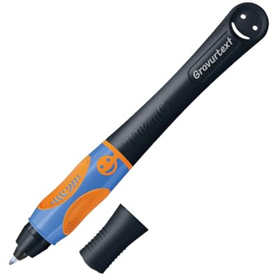 Pelikan griffix® Tintenschreiber für Rechtshänder, Neon Black, mit Laser-Gravur, Ergonomisches Schreiblernsystem