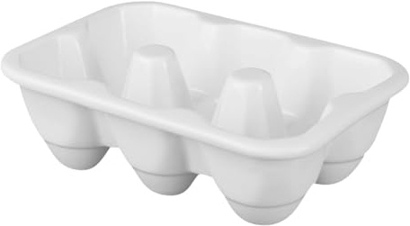 FONDOTIN 6griglie Portauova in Ceramica Scomparti Fondo Piatto Contenitore Per Frigorifero e Cucina Resistente Agli Urti Colore Bianco