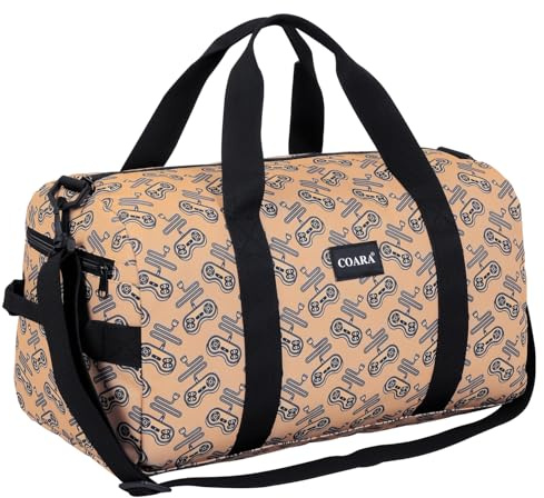 Kids Duffle Bag Overnight Bags for Boys and Girls Weekender Sleepover Carry-On Tote for Traveling Gym Sport Dance (Game Print)