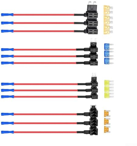 Pumixiy Mini-Flachsicherungs-Splitter mit Dual-Slot-ATC-Adapter, 12 V Kfz-Sicherungshalter für Auto-Schaltungserweiterung, Low-Profile-Sicherungskasten, Add-On-Stecker für