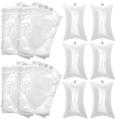Transparente Luftpolster-Versandkissen 10×20cm, 100er Pack Füllmaterial, Stoßfeste Luftkissen zum Verpacken, Schutzbeutel aus Kunststoff für Versandkartons & zerbrechliche Waren
